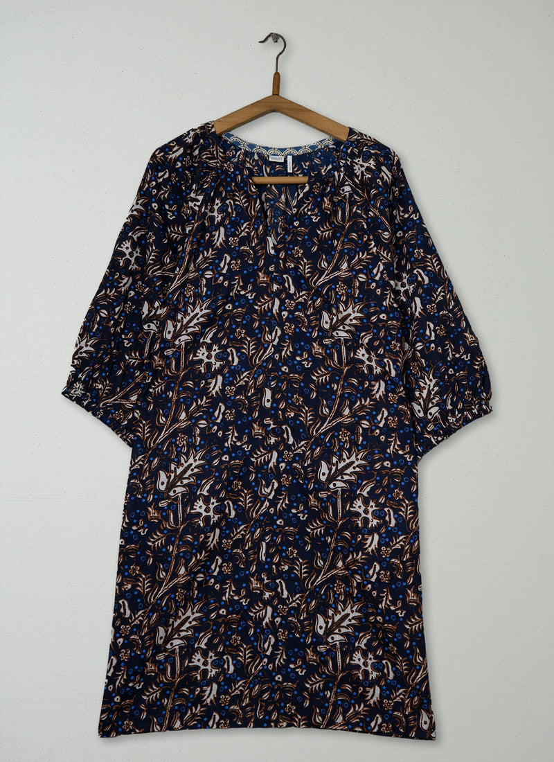 Reworn Floral Print Lounge Dress Size S (310) | Multi
