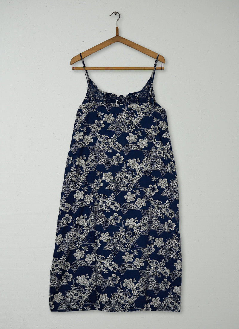 Reworn Floral Star Cotton Nightdress Size L (281) | Multi