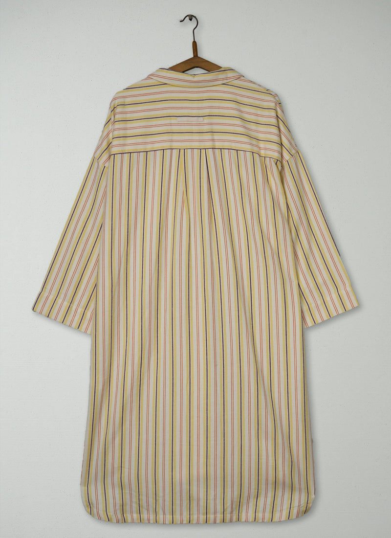 Reworn Stripe Flannel Nightshirt Size M (258) | Multi