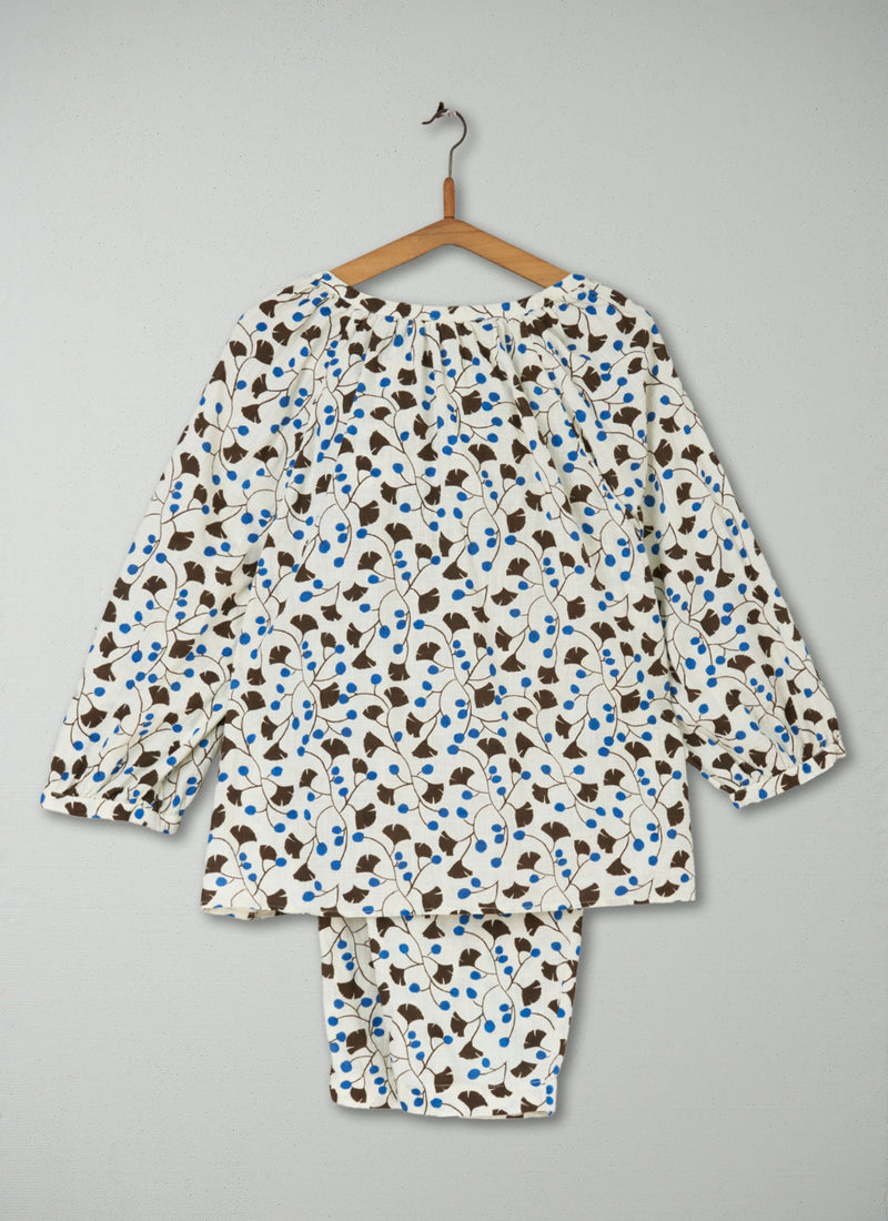 Reworn Ginkgo Print Pajamas Size S (273) | Multi