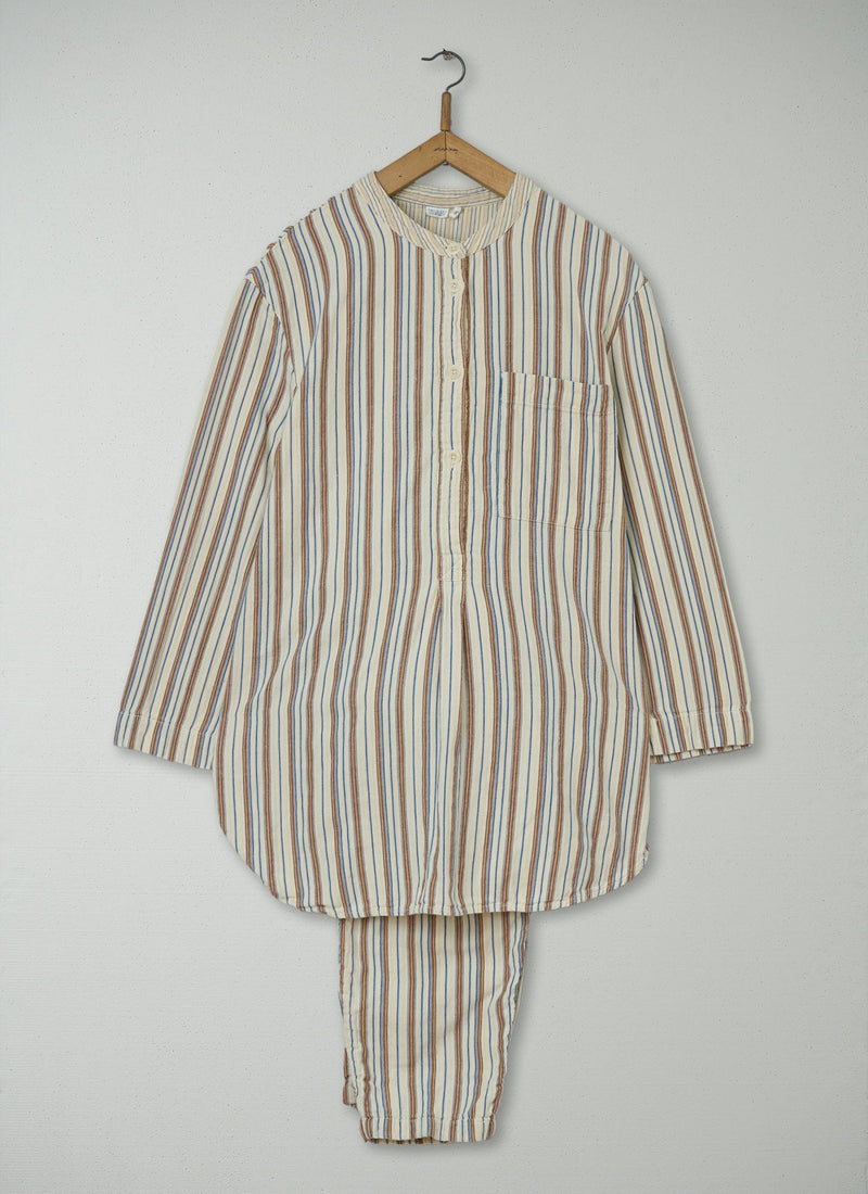 Reworn Stripe Cotton Pajamas Size M (096) | Multi