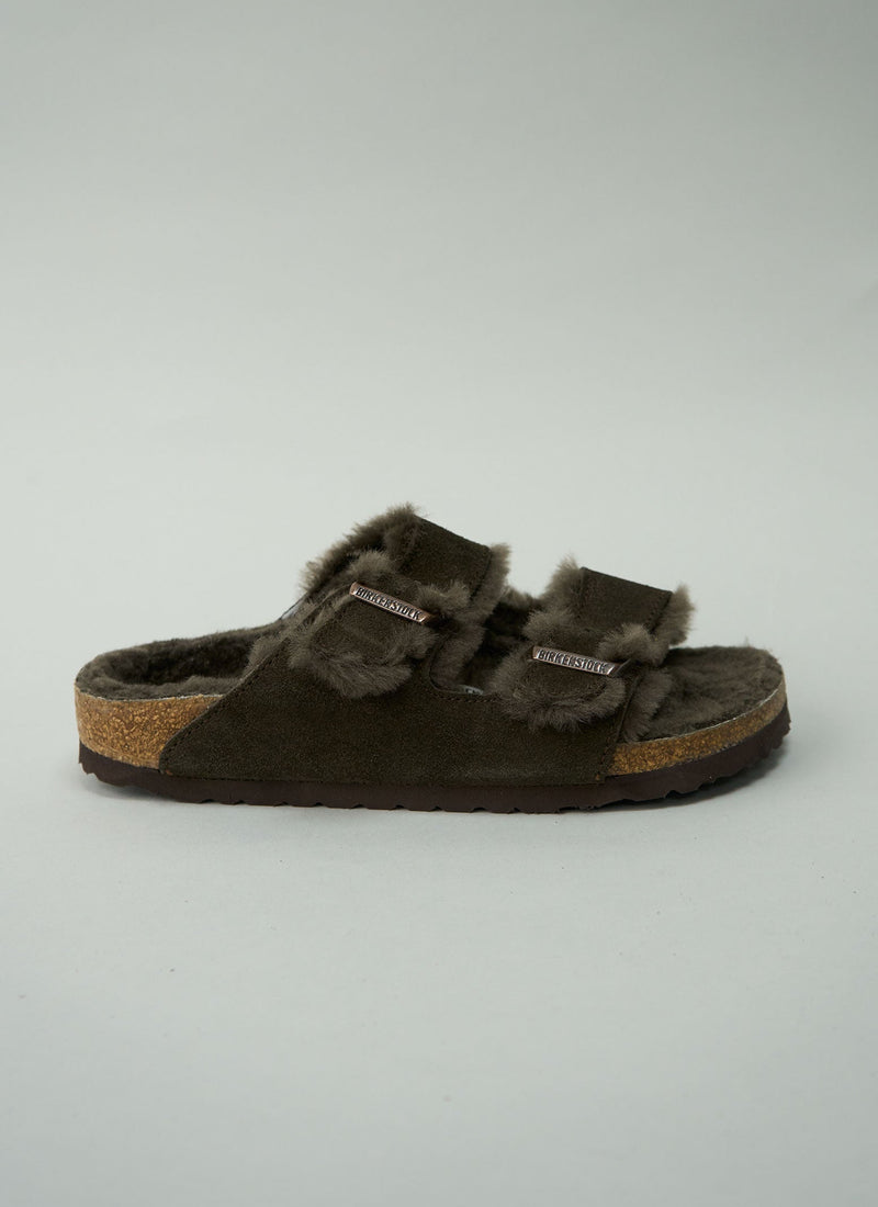 Reworn Birkenstock Arizona Shearling Slippers Size 36 (729) | Mocca