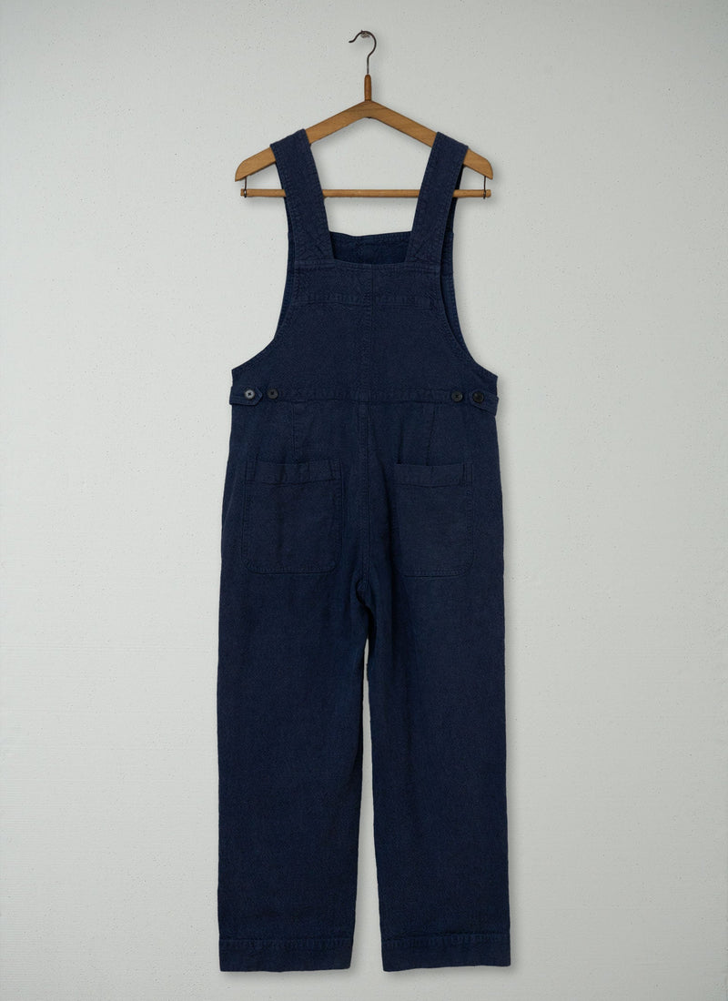 Reworn Hemp Cotton Canvas Jumpsuit Size 18 (1369) | Dark Chambray Blue