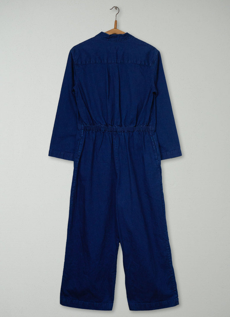 Reworn Cotton Twill Jumpsuit Size 6 (1655) | Indigo