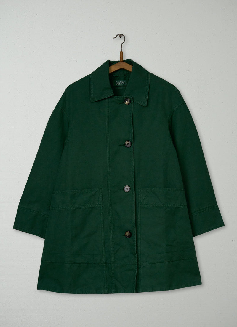 Reworn Cotton Linen Canvas Coat Size XXSXS (155) | Juniper