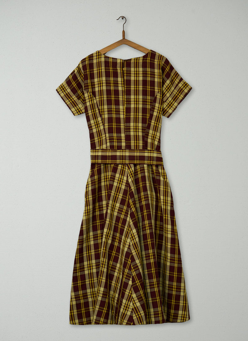 Reworn Woodland Check Circle Dress Size 8 (2266) | Multi