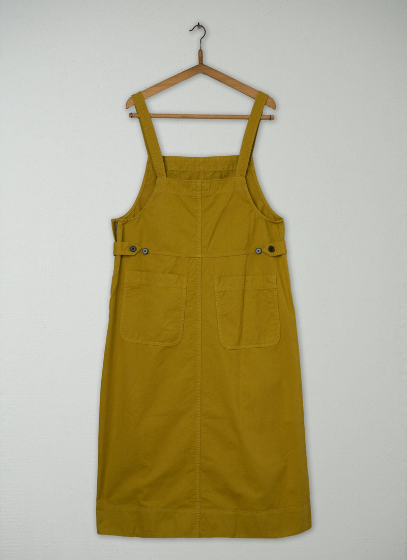 Reworn Twill Pinafore Dress Size 6 (1262) | Brass