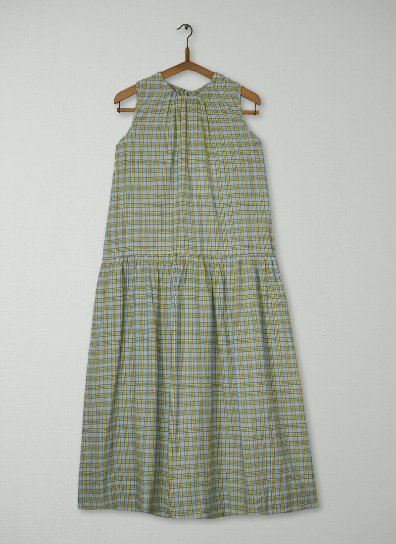 Reworn Elm Check Dress Size 6 (1710) | Ciel Blue