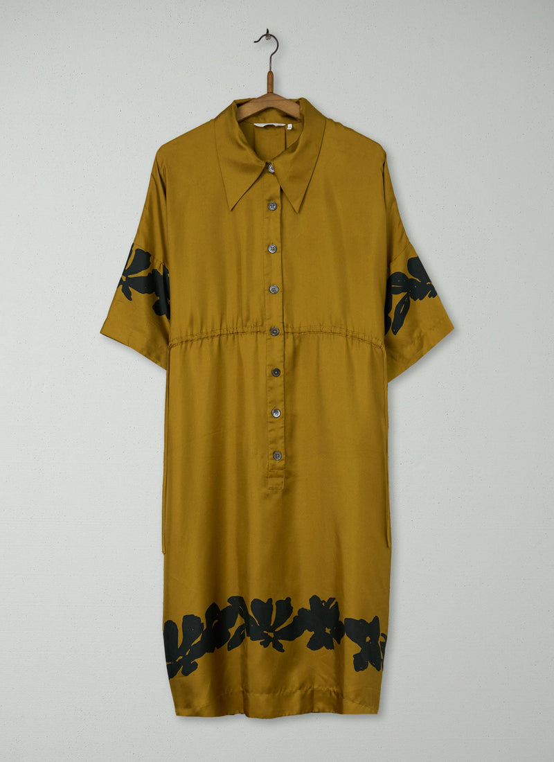 Reworn Border Print Silk Dress Size S (1772) | Multi