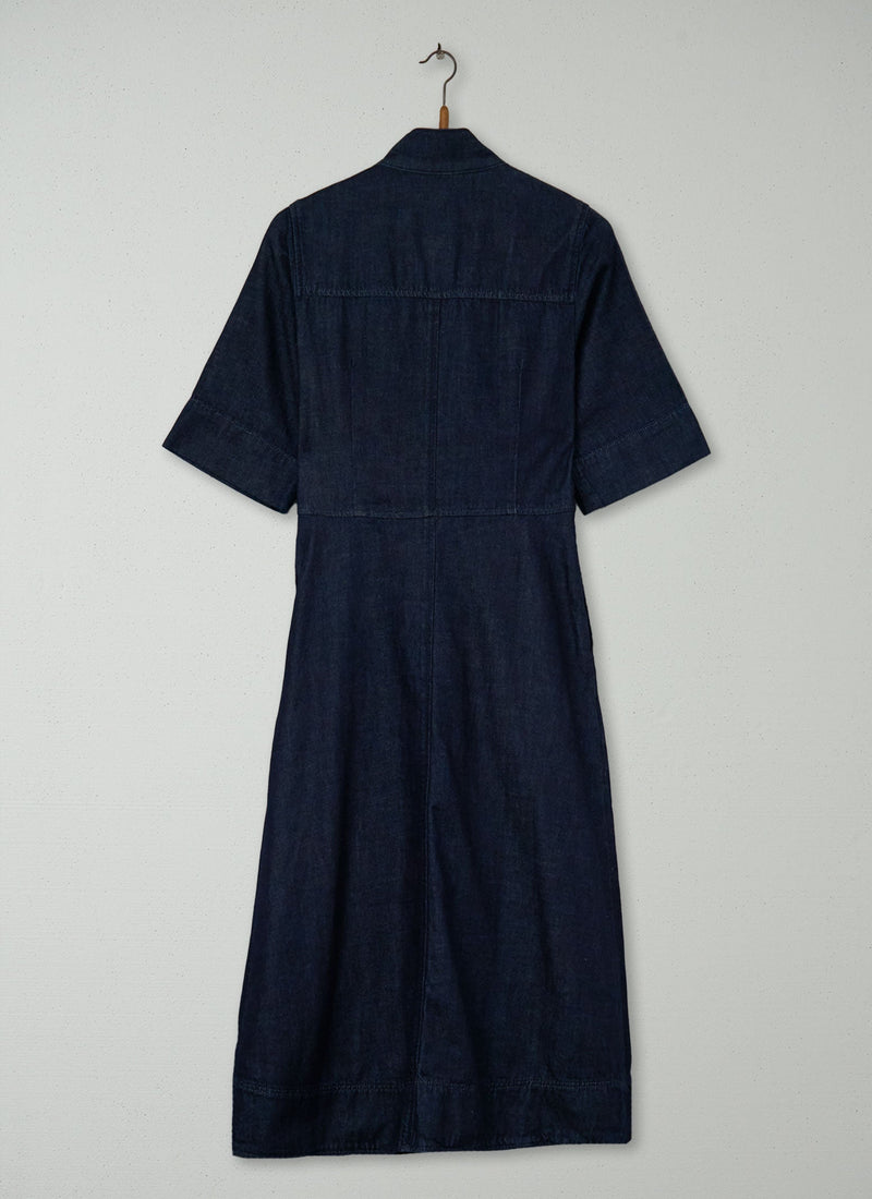 Reworn Denim Utility Dress Size 10 (2192) | Indigo