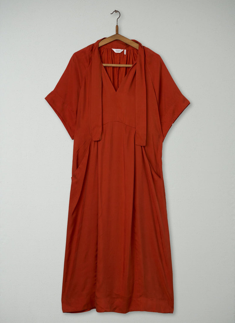 Reworn Tie Neck Dress Size 12 (1908) | Nasturtium