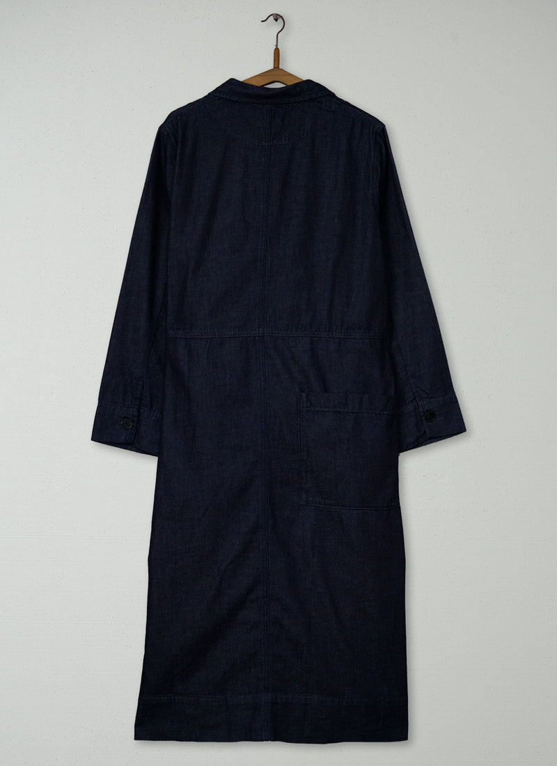 Reworn Denim Oversized Shirt Dress Size 12 (1666) | Indigo