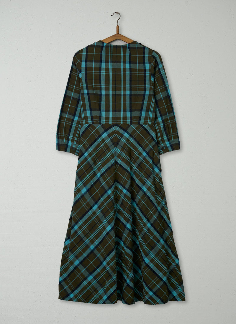 Reworn Check Seersucker Dress Size 6 (2184) | Multi