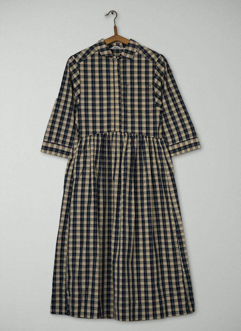 Reworn Check Crinkle Poplin Dress Size XXS (1959) | Multi