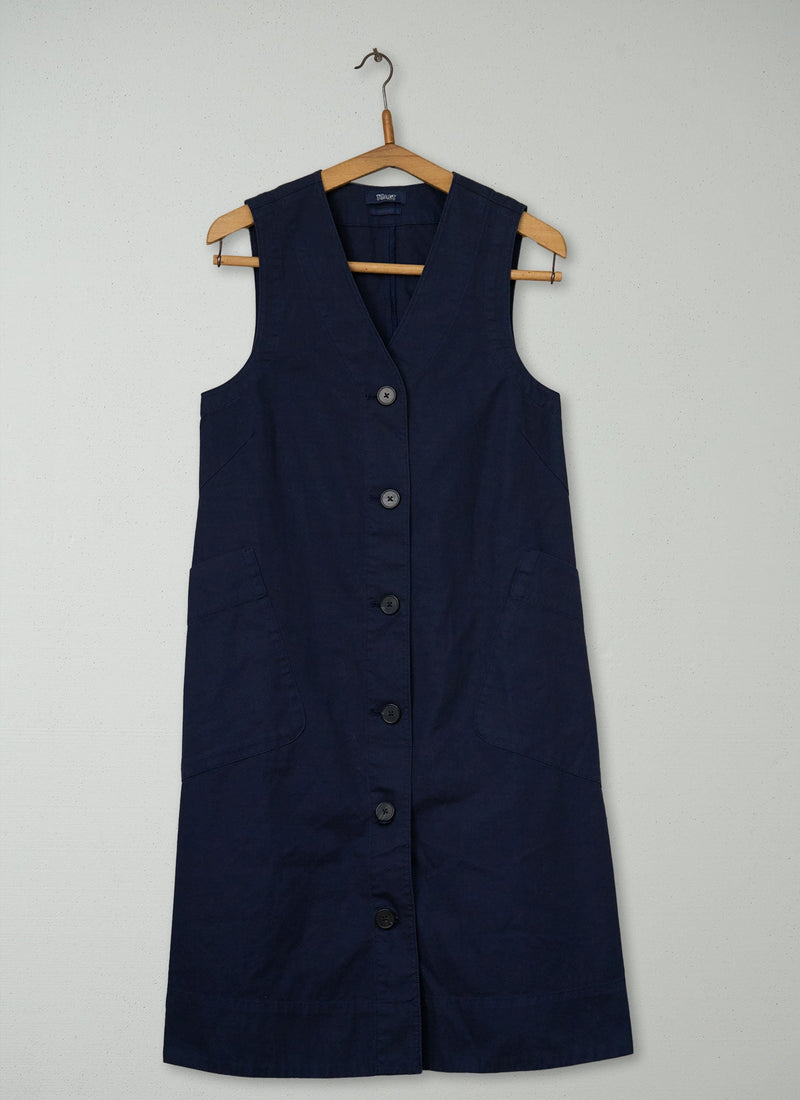 Reworn Buttoned A Line Cotton Dress Size XS (2061) | Charcoal