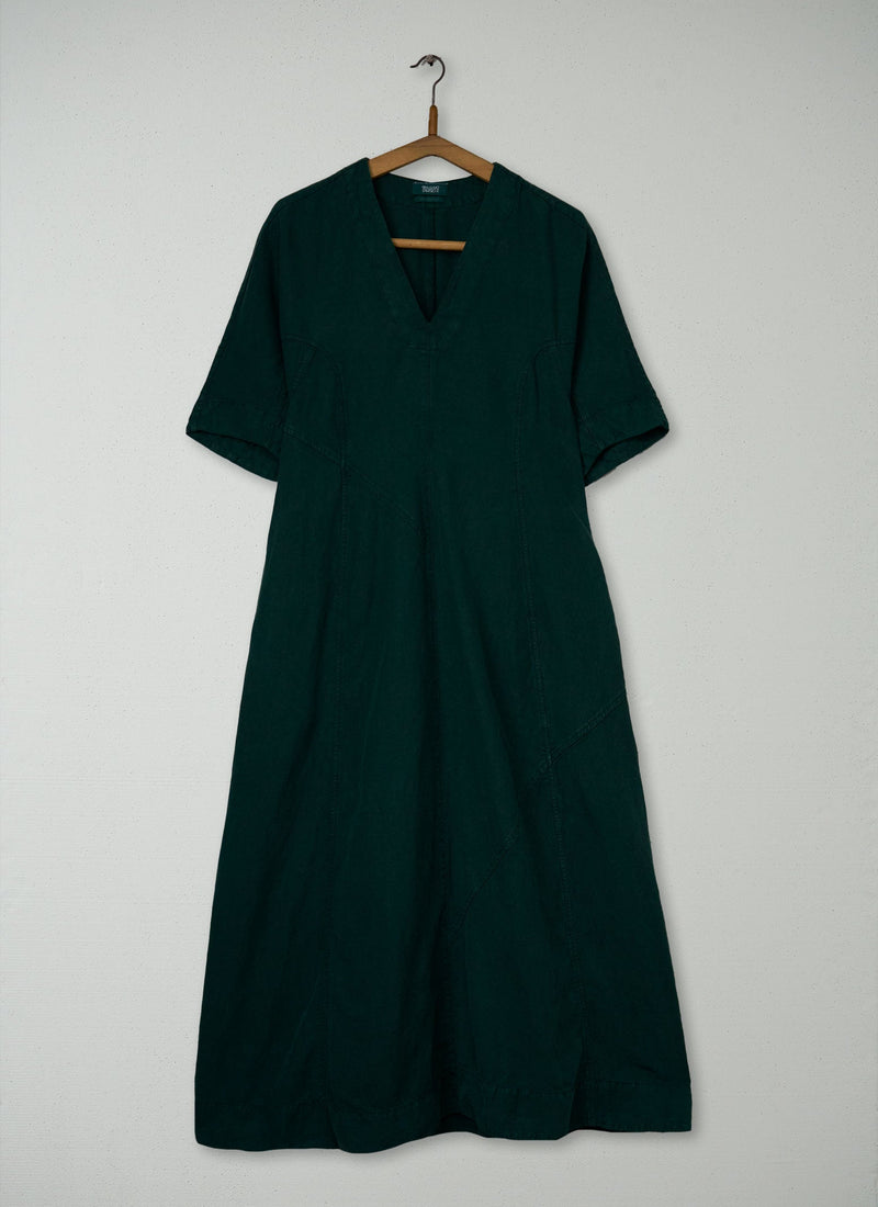 Reworn Lyocell Linen Dress Size 4 (1780) | Basalt