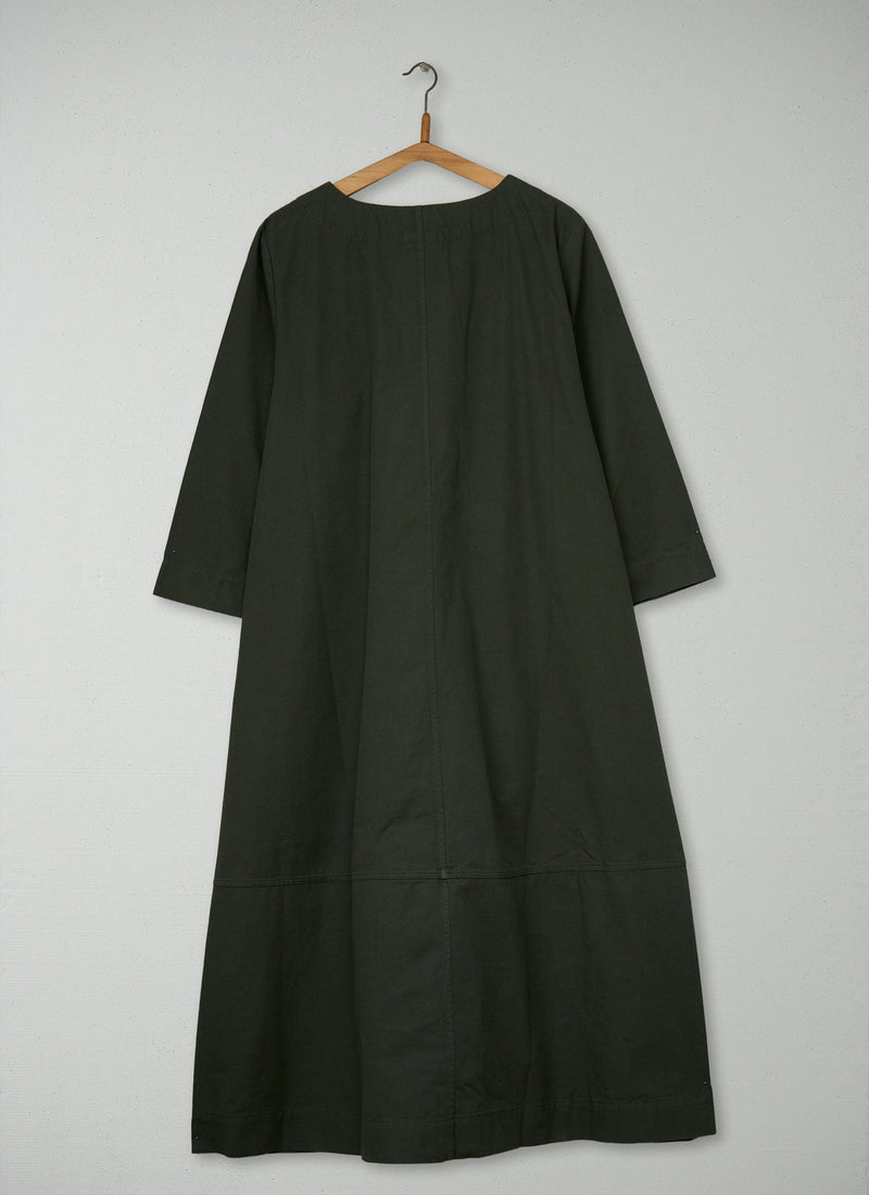 Reworn Buttoned Cotton Dress Size M (2170) | Duffle Green