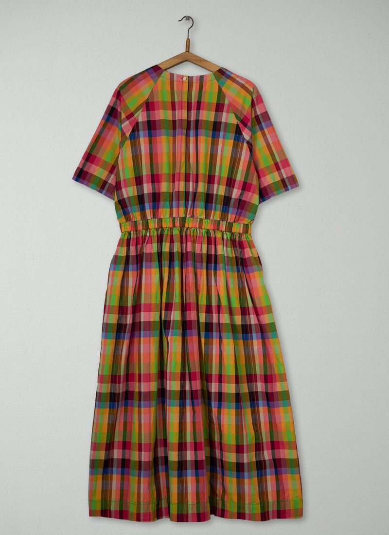Reworn Cotton Check Dress Size 12 (2239) | Multi