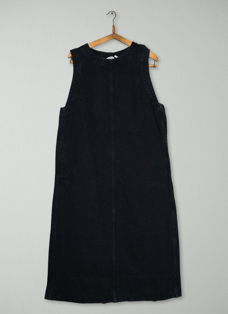 Reworn Denim Workwear Dress Size 18 (1922) | Washed Black
