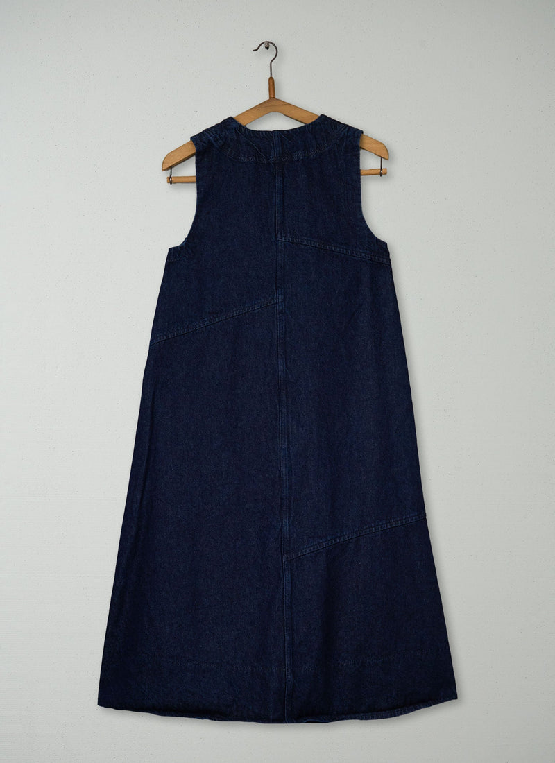 Reworn A Line Denim Tunic Dress Size 8 (2165) | Indigo