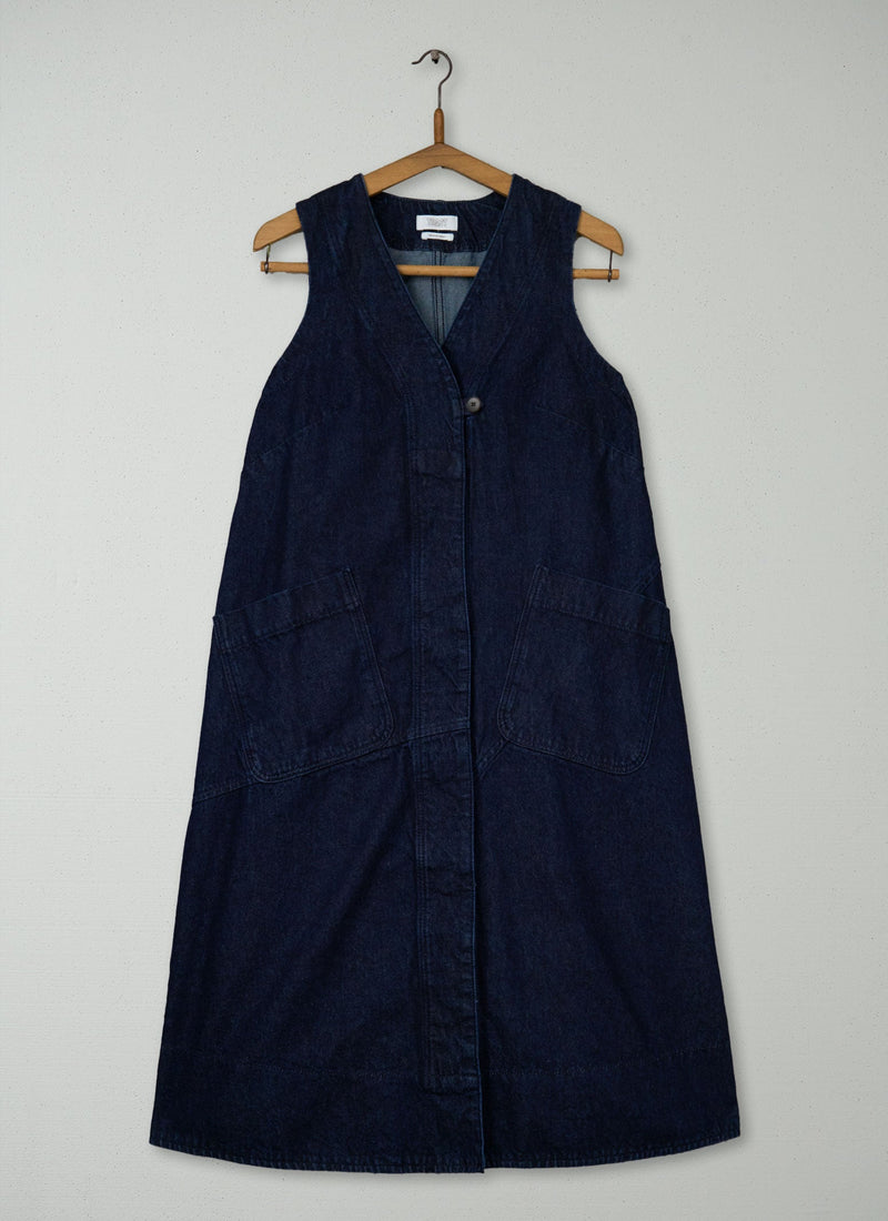 Reworn A Line Denim Tunic Dress Size 8 (2165) | Indigo