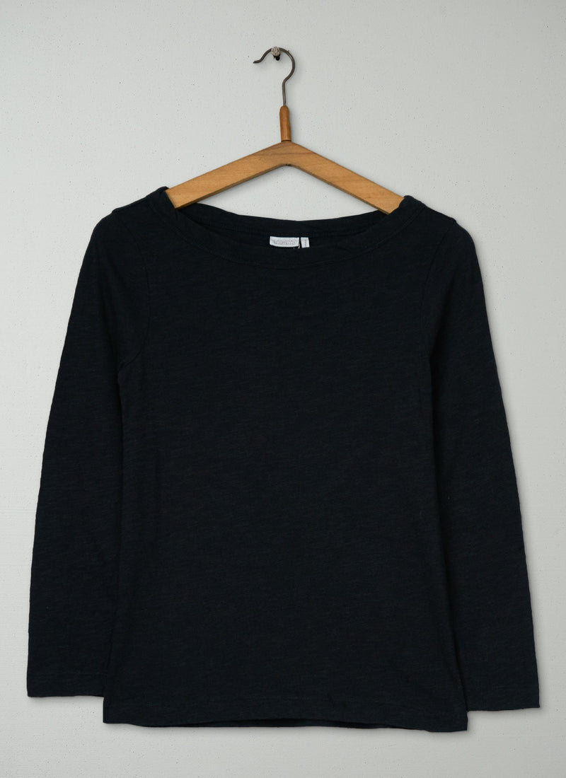 Reworn Boat Neck Tee Size XXS (172) | Carbon Black