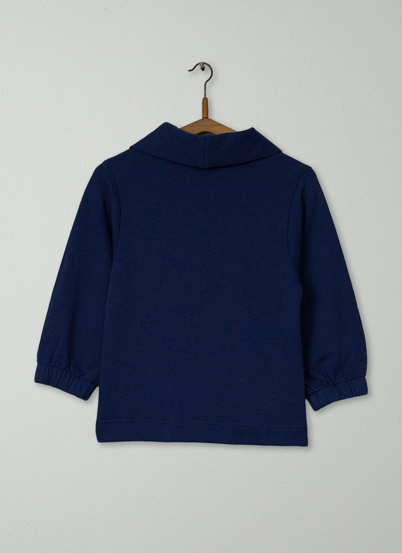 Reworn Loop Back Cotton Sweatshirt Size XXS (104) | Navy