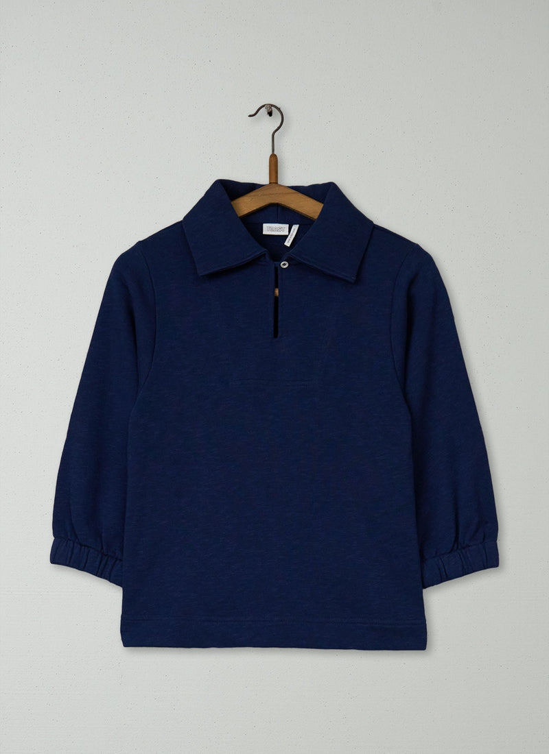 Reworn Loop Back Cotton Sweatshirt Size XXS (104) | Navy