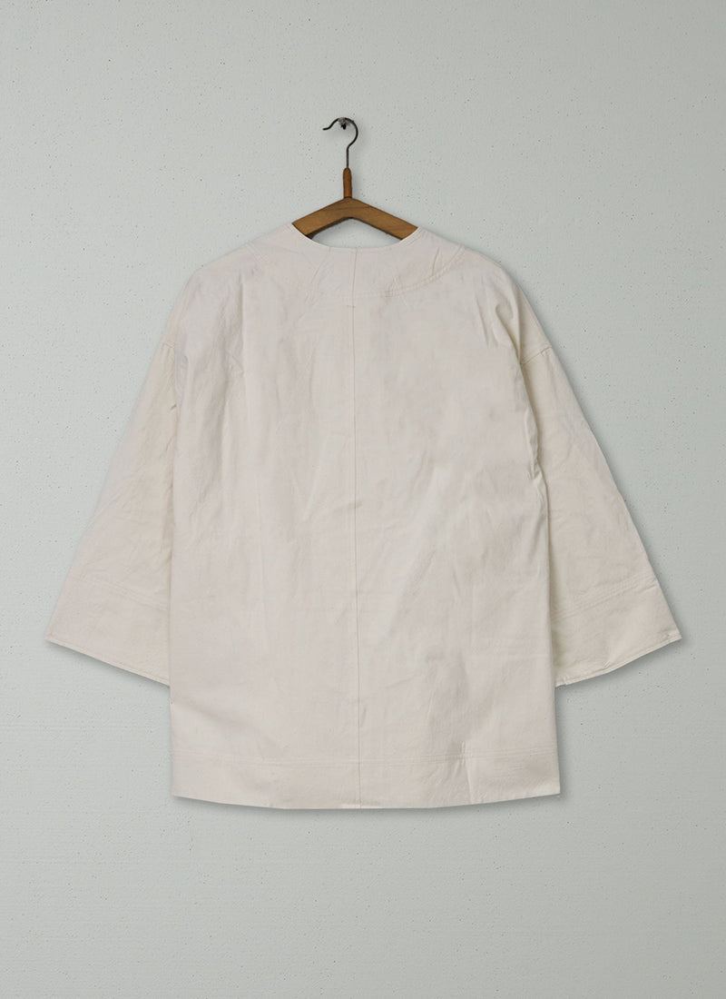 Reworn Cotton Canvas Wrap Jacket Size S (232) | Calico