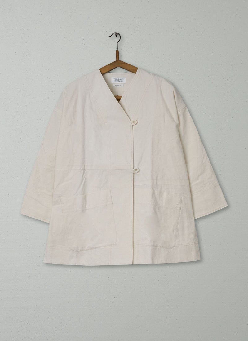 Reworn Cotton Canvas Wrap Jacket Size S (232) | Calico