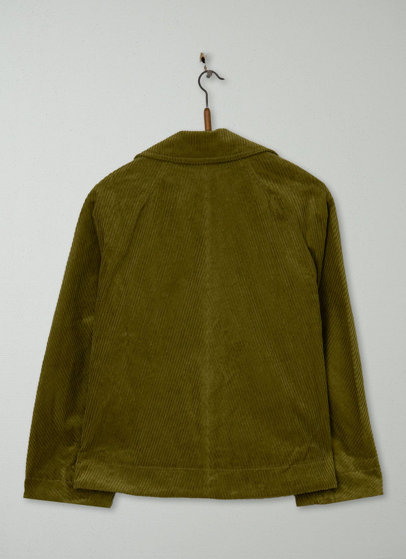 Reworn Cord Jacket Size XXS (265) | Woodland Green