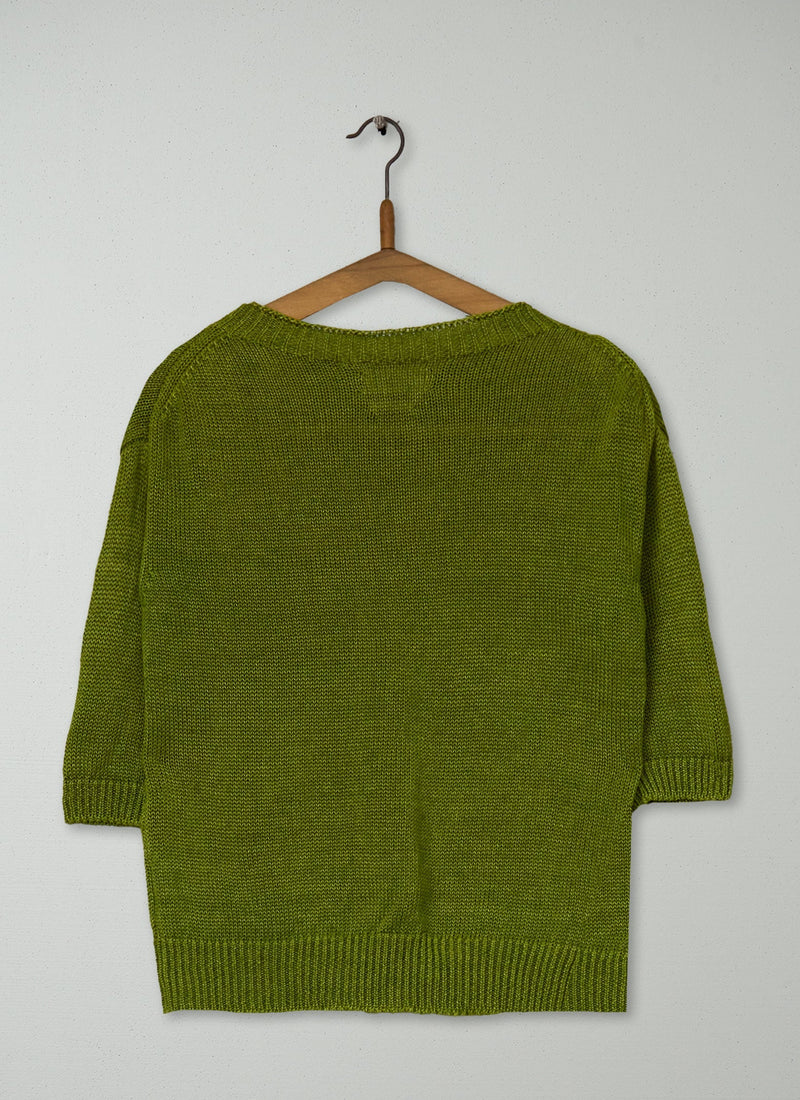 Reworn Half Sleeve Linen Sweater Size XS (745) | Apple