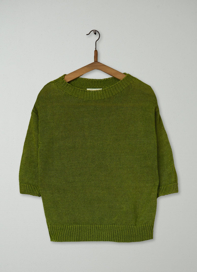 Reworn Half Sleeve Linen Sweater Size XS (745) | Apple