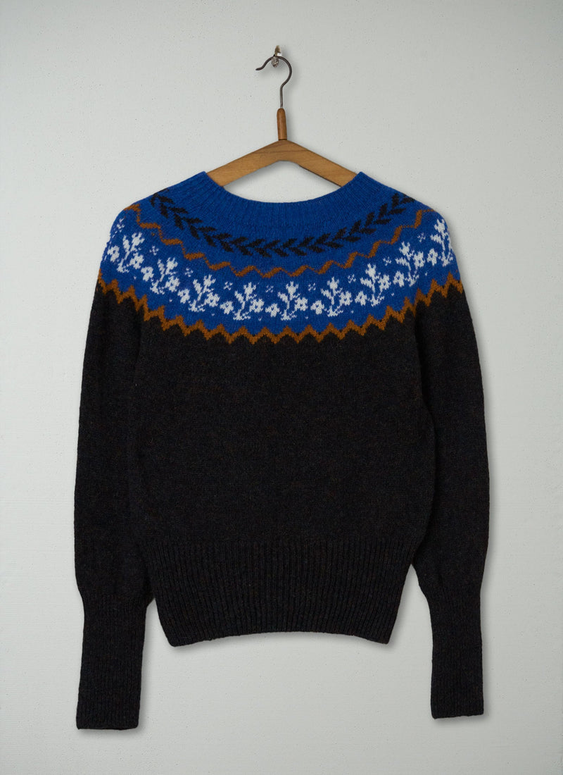 Reworn Fair Isle Yoke Sweater Size XXSXS (684) | Multi