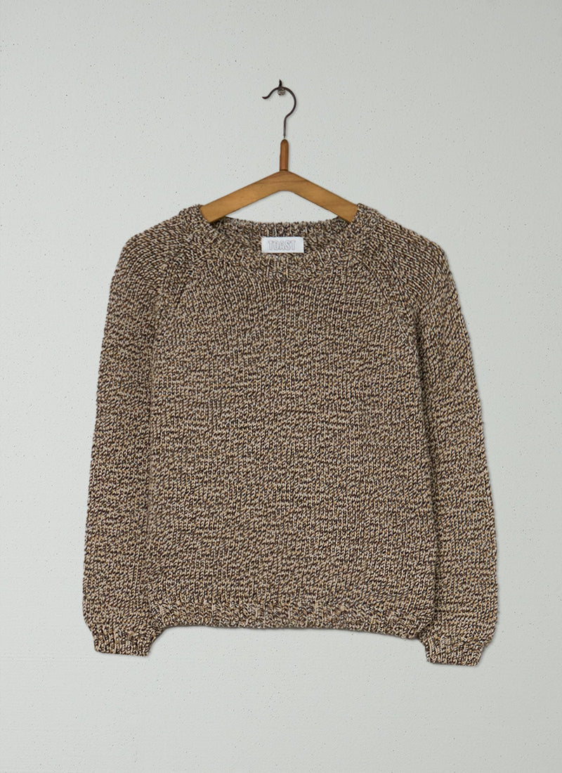 Reworn Cotton Merino Marl Sweater Size XS (638) | Ecru Marl