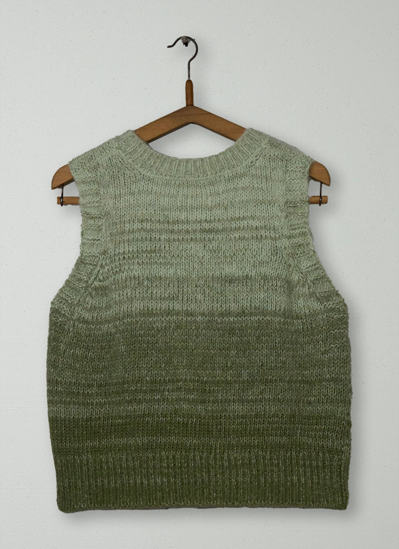 Reworn Ombre Knitted Tank Size M (648) | Sea Foam