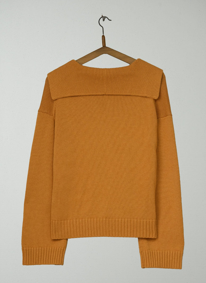 Reworn Collared Wool Cotton Cardigan Size XXSXS (721) | Cantaloupe Melon