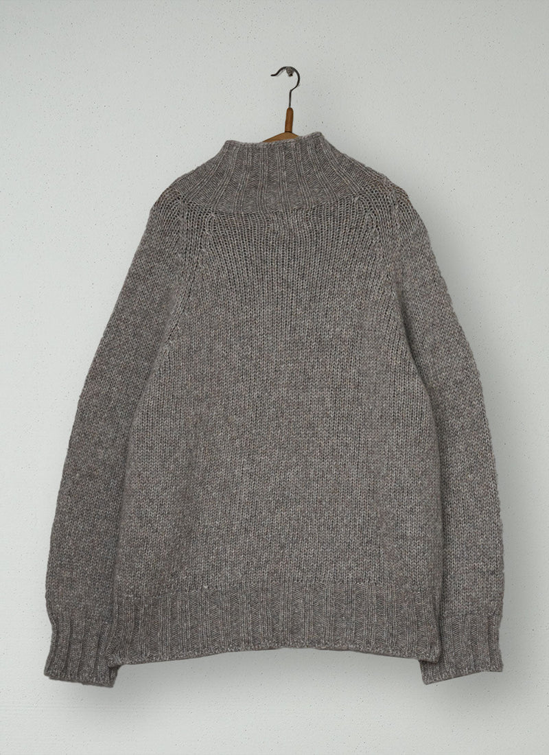 Reworn Alpaca High Neck Sweater Size XXSXS (712) | Stone