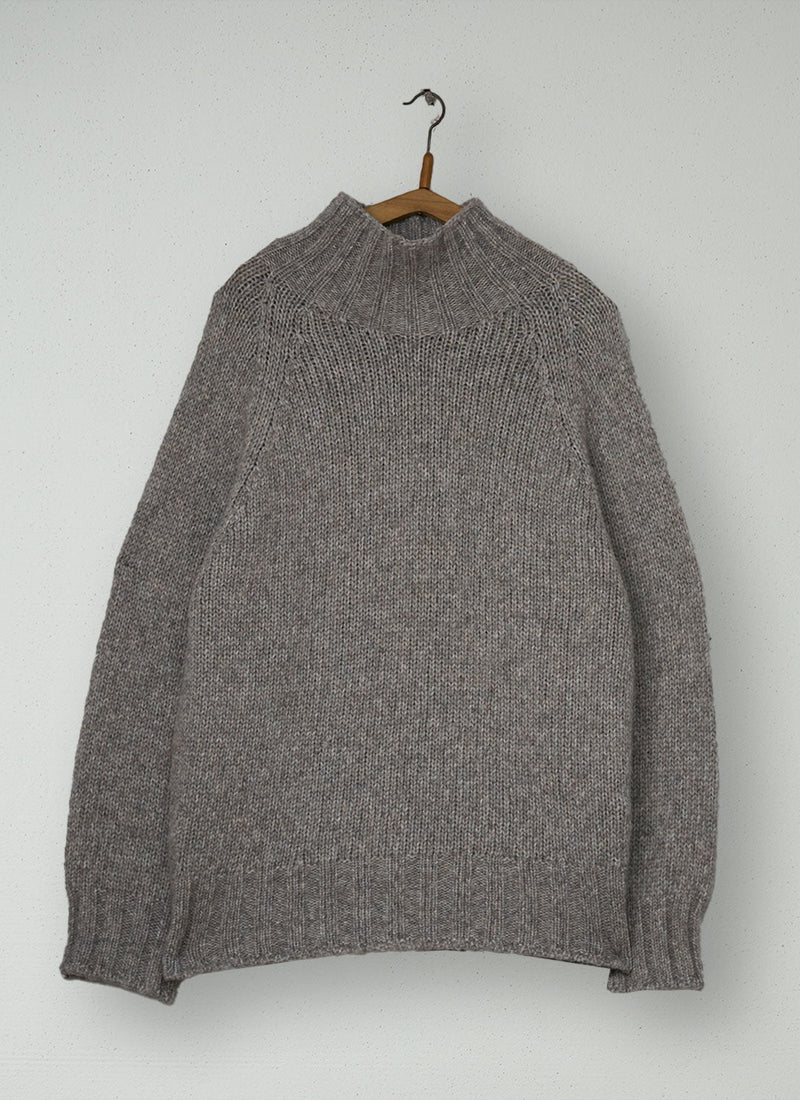 Reworn Alpaca High Neck Sweater Size XXSXS (712) | Stone