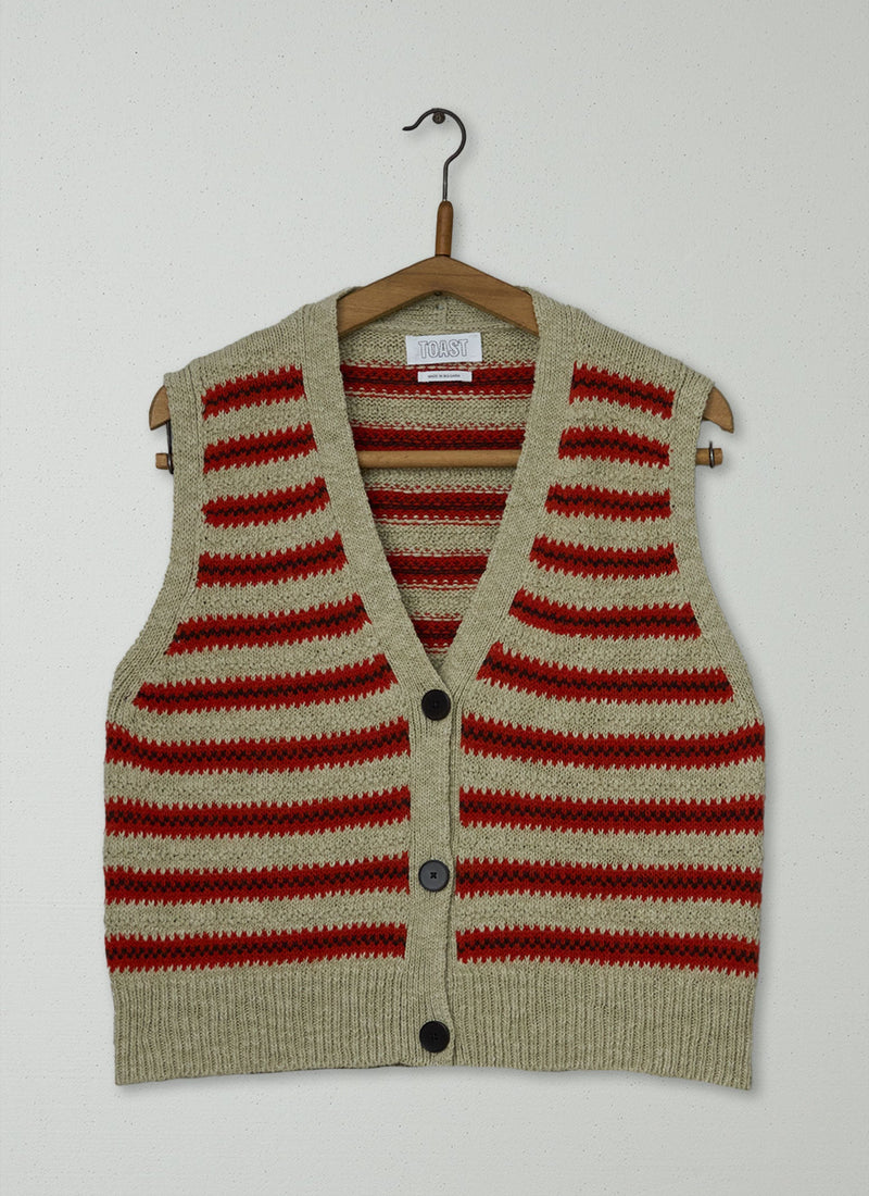 Reworn Jacquard Linen Cotton Tank Size M (696) | Multi