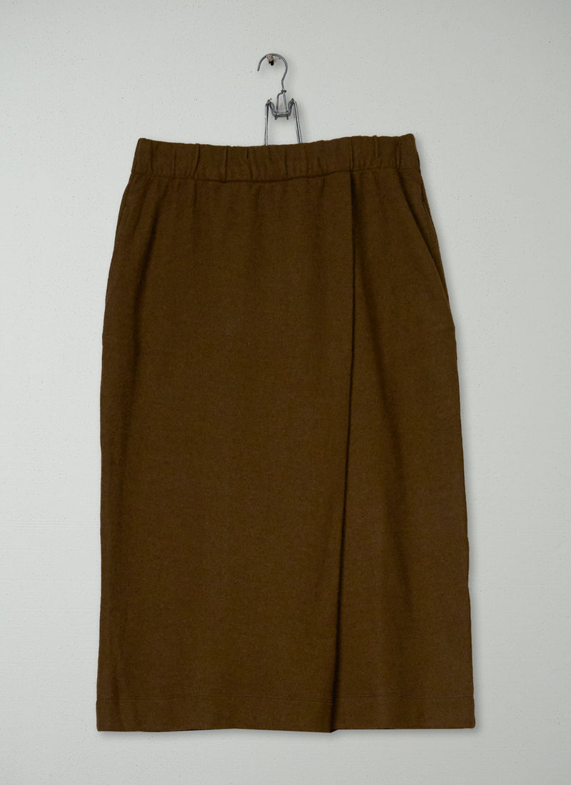 Reworn Wool Cotton Skirt Size 14 (343) | Conker