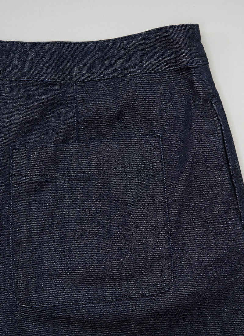 Reworn Pleated Wrap Denim Culottes Size 8 (1152) | Indigo