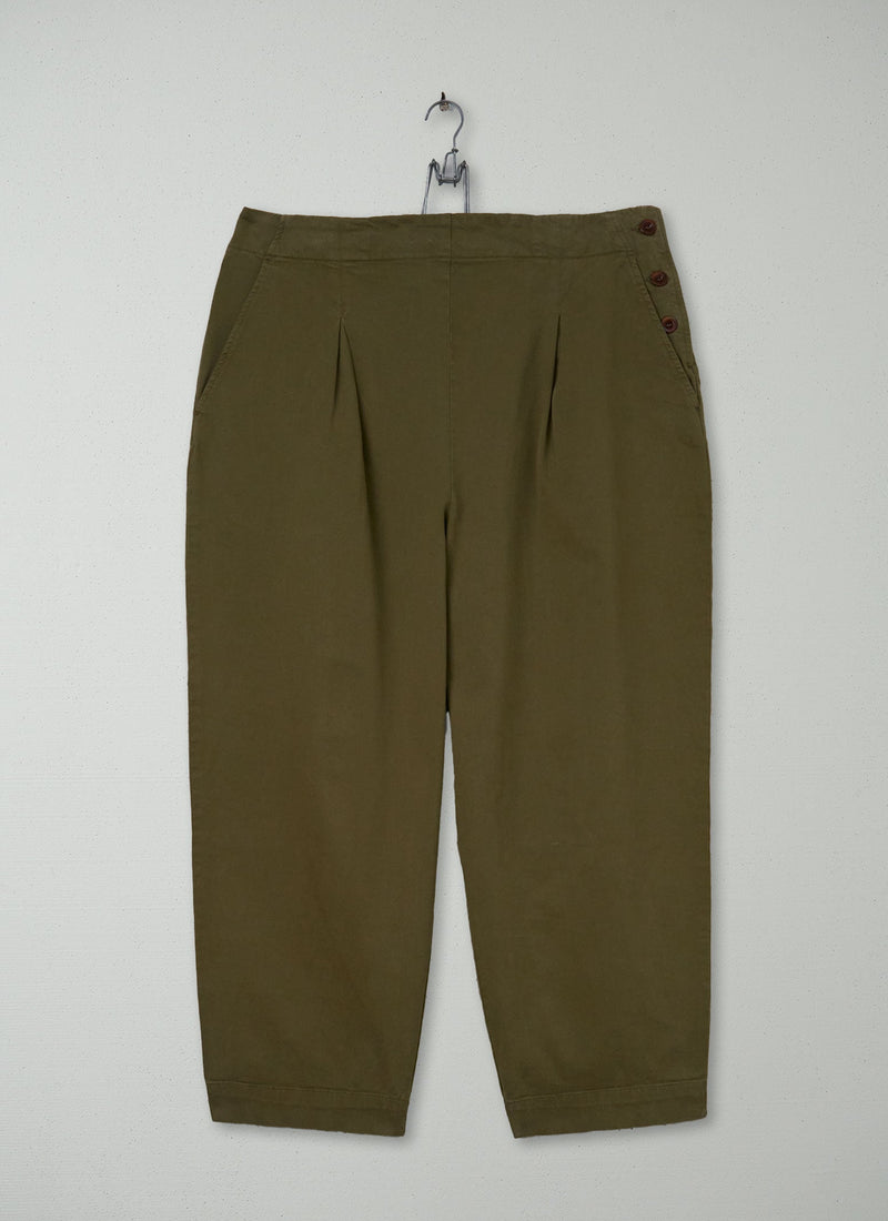 Reworn Side Button Pants Size 8 (1360) | Dark Pear