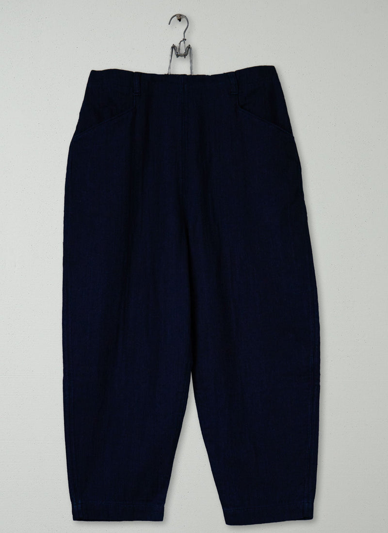 Reworn Alix Indigo Twill Trousers Size 12 (1696) | Indigo
