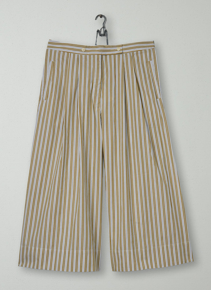 Reworn Poplin Stripe Culottes Size 12 (1604) | Multi