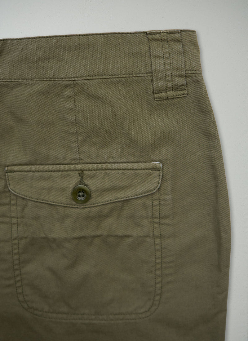 Reworn Cotton Linen Twill Pants Size 14 (1028) | Olive Leaf