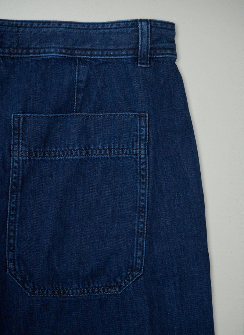 Reworn Flat Front Denim Trousers Size 10 (1593) | Indigo