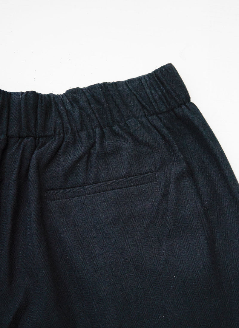 Reworn Wool Cotton Wide Leg Trousers Size 14 (1577) | Black