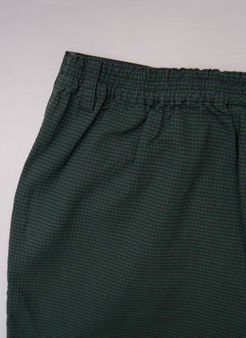 Reworn Gingham Trousers Size 10 (1495) | Bottle Green