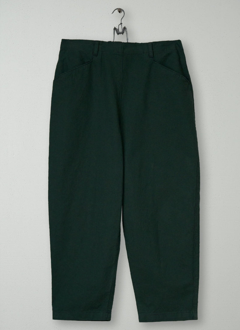 Reworn Gingham Trousers Size 10 (1495) | Bottle Green